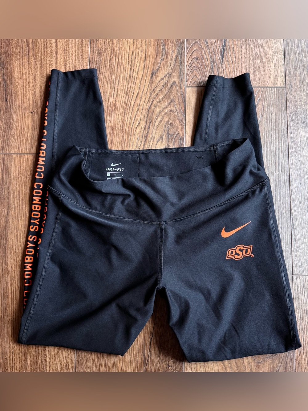 Nike Dri-Fit Oklahoma State University Cowboys Leggings Black Orange